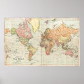 General Map of the World Poster ポスター (正面)