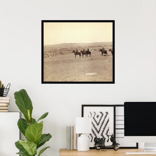 General Miles Overlooking Tipi Camp SD 1891 ポスター (ホームオフィス)