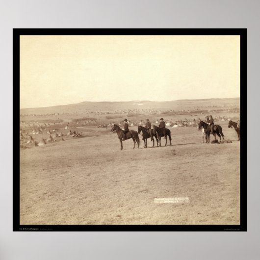 General Miles Overlooking Tipi Camp SD 1891 ポスター (正面)