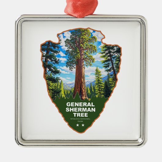 General Sherman Tree Sequoia NP Arrowhead メタルオーナメント (正面)