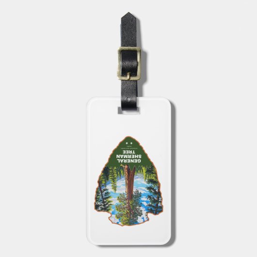 General Sherman Tree Sequoia NP Arrowhead ラゲッジタグ (正面縦)