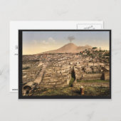 General view and Vesuvius, Pompeii,イタリアのヴィンテージ ポストカード (正面/裏面)