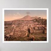 General view and Vesuvius, Pompeii, Italy ポスター (正面)