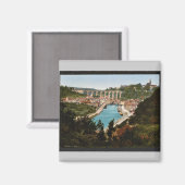 General view, Dinan, France ヴィンテージPhotochrom マグネット (正面/裏面)