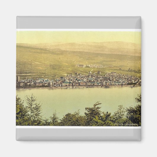General view, Rudesheim, the Rhine, Germany classi マグネット (正面)