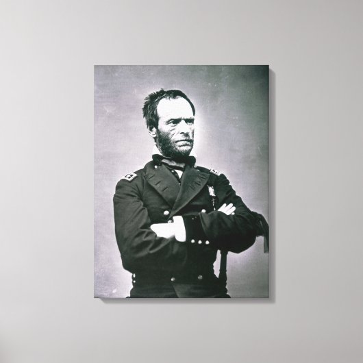 General William T. Sherman (1820-91) (b/w写真) キャンバスプリント (正面)