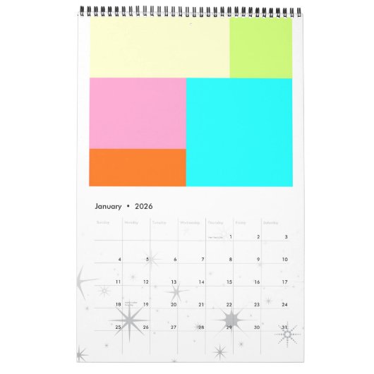 Generation 賛美© - Esp & Eng Calendar カレンダー (1月 2026)