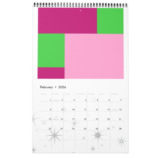 Generation 賛美© - Esp & Eng Calendar カレンダー (2月 2026)