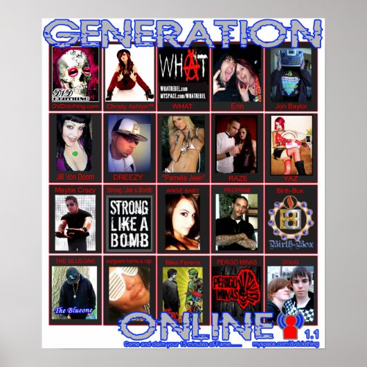 GENERATION ONLINE 1.1 (myspace.com/dvdclothing) ポスター (正面)