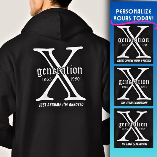Generation X Customize Year and backside Quote  パーカ