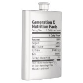 Generation X | Fun Nutrition Facts Sarcasm Neglect フラスク (右)