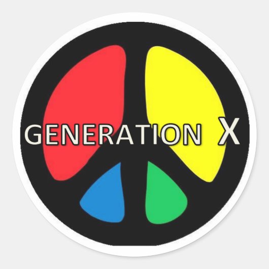 Generation X PEACEステッカー ラウンドシール (正面)