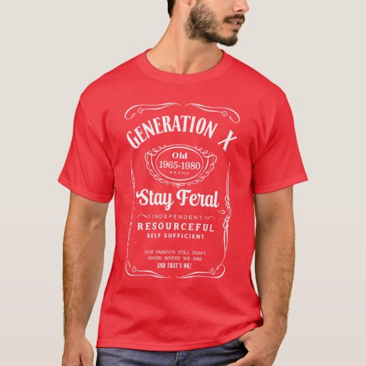 Generation X Stay Feral Premiumriblend retro retro Tシャツ (正面)