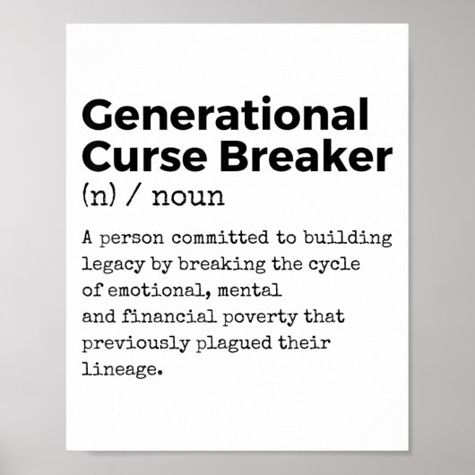 Generational Curse Breaker Definition Melanin Blac ポスター (正面)