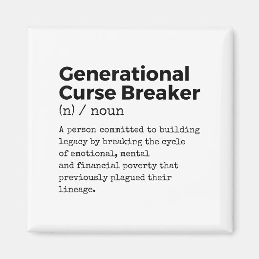 Generational Curse Breaker Definition Melanin Blac マグネット (正面)