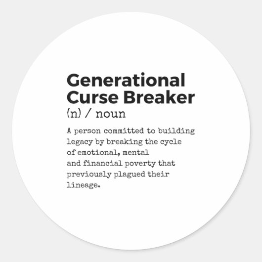 Generational Curse Breaker Definition Melanin Blac ラウンドシール (正面)