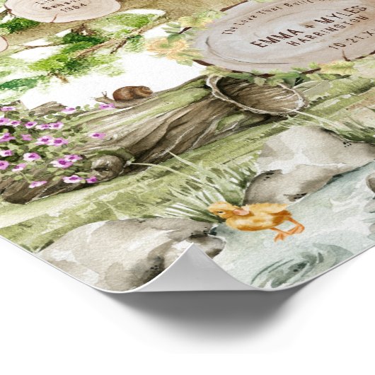 Generational Family Tree Watercolor Art | Custom  ポスター (角)