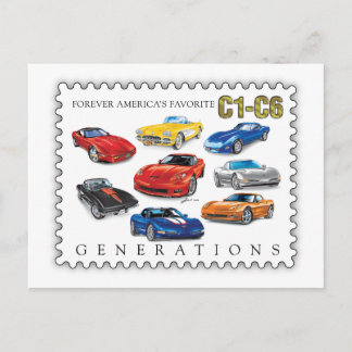 GENERATIONS OF AUTOMOBILE ART HOLIDAY POSTCARD シーズンポストカード