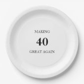 Generic Making 40 Great Again Birthday Party ペーパープレート (正面)