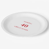 Generic Making 40 Great Again Birthday Party Red ペーパープレート (アングル)