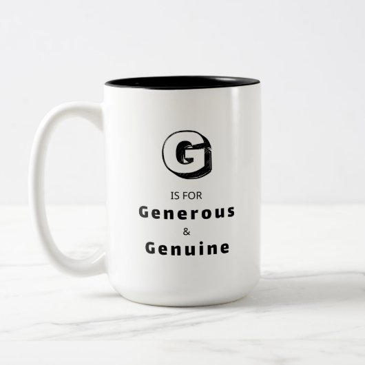 Generous G - パーソナライズド ラグジュアリープレイズマグ ツートーンマグカップ (左)