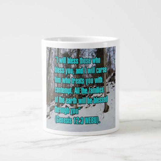 Genesis 12:3 WEBU Mug ジャンボコーヒーマグカップ (正面)