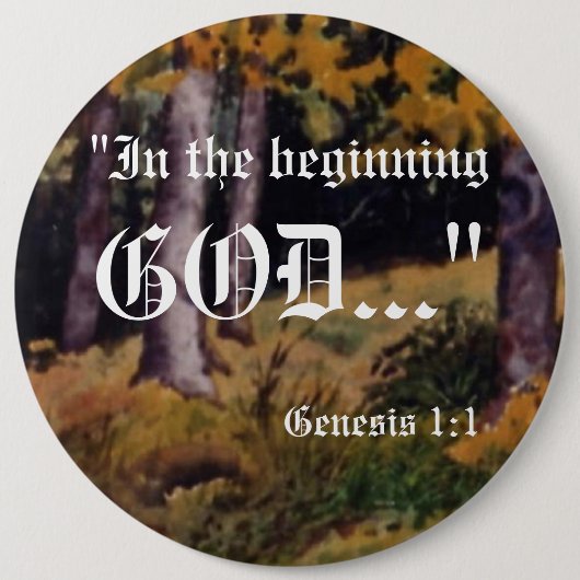 Genesis 1:1ボタン 缶バッジ (正面)