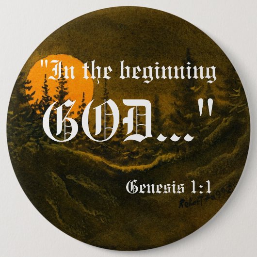 Genesis 1:1ボタン 缶バッジ (正面)