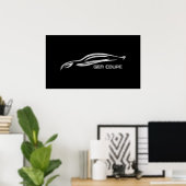 Genesis Coupe Silver Silhouette Logo ポスター (ホームオフィス)