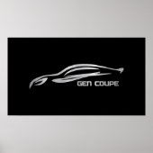 Genesis Coupe Silver Silhouette Logo ポスター (正面)
