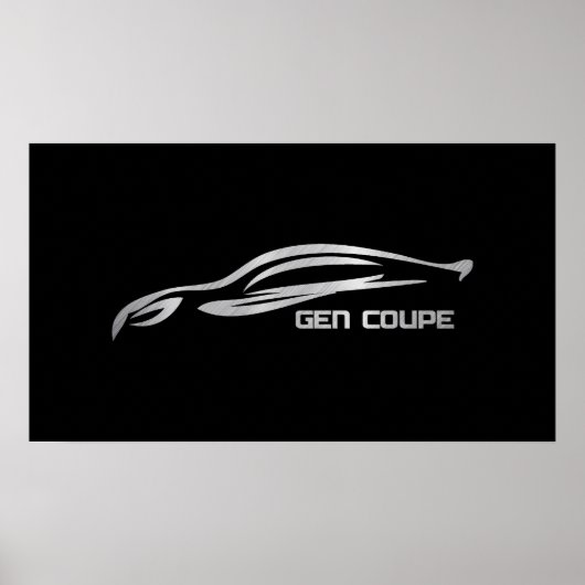 Genesis Coupe Silver Silhouette Logo ポスター (正面)