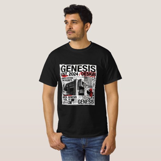 Genesis Industrial Brutalist Architecture Tシャツ (正面フル)