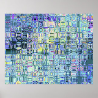 Genetic Art Psychedelic Glass Blocks Hues of Light ポスター