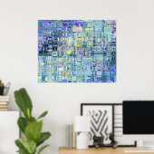 Genetic Art Psychedelic Glass Blocks Hues of Light ポスター (ホームオフィス)