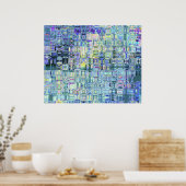 Genetic Art Psychedelic Glass Blocks Hues of Light ポスター (キッチン)