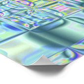 Genetic Art Psychedelic Glass Blocks Hues of Light ポスター (角)