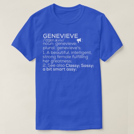 Genevieve名Genevieve定義Genevieve Fema Tシャツ (デザイン正面)