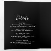 Genevieve Black モダン Photo結婚's 三つ折り招待状 (内部最初)