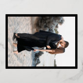 Genevieve Black モダン Photo結婚's 箔招待状ポストカード (裏面)