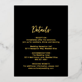 Genevieve Black モダン Photo結婚's 箔招待状ポストカード