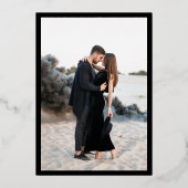 Genevieve Black モダン Photo結婚's 箔招待状 (裏面)