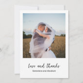 Genevieve Black and White モダン Photo結婚's サンキューカード (正面)