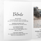 Genevieve Black and White モダン Photo結婚's 三つ折り招待状 (内部最初)