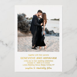 Genevieve Photoモダン結婚's 箔招待状