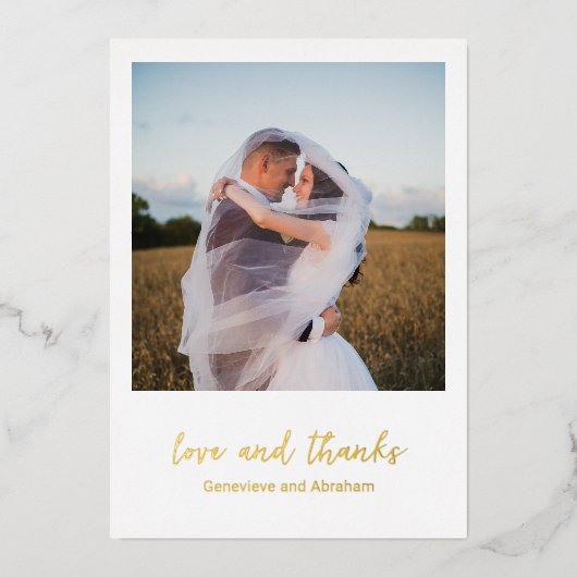 Genevieve Photoモダン結婚's 箔招待状 (正面)