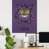 Gengar Chaotic Scribble Art - Gritty Ghost Shadow ポスター (ホームオフィス)