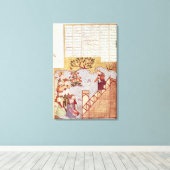 Genghis Khanは集会に向かって演説する キャンバスプリント (インサイチュ (ウッドフロア))