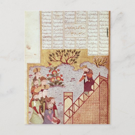 Genghis Khanは集会に向かって演説する ポストカード (正面)