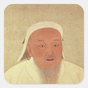 Genghis Khan、モンゴル語Khanのポートレート スクエアシール
