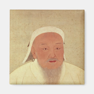 Genghis Khan、モンゴル語Khanのポートレート マグネット